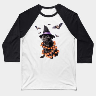 Pug Halloween Baseball T-Shirt